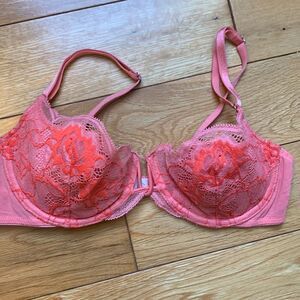 VTG Very Sexy Victoria secret coral lace 34 B Push Up w/o Padding